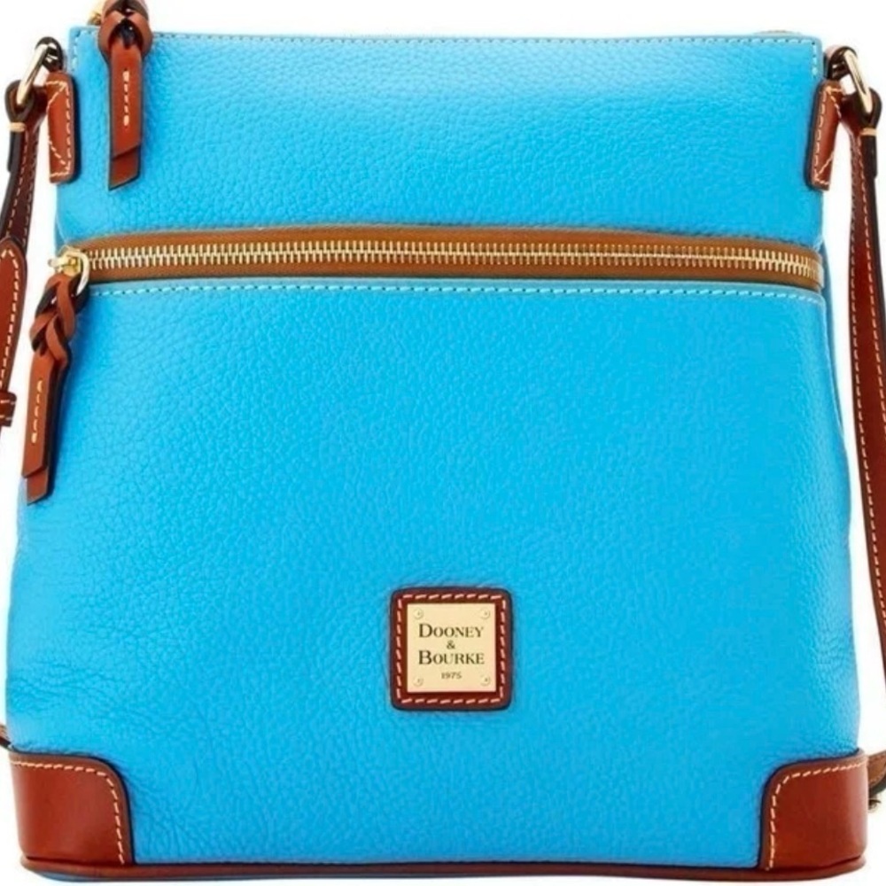 Dooney & Bourke Turquoise Blue and Tan Crossbody Bag
